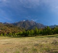 Rural landscape with Mount Kinabalu at the background in Kundasang, Sabah, East Malaysia