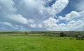 Extensive landscape near Piper Lane, with sheep and moorland in, Cowling, Keighley, UK