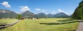 Rural landscape oberstdorf with agricultural fields