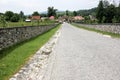 Rural Landscape with old monastery in Romania Royalty Free Stock Photo