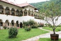 Rural Landscape with old monastery in Romania Royalty Free Stock Photo