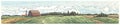 Rural landscape, panoramic format with a farm Royalty Free Stock Photo