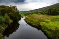 Rural Landscape With River Conwy And Sheep In Snowdonia National Park in North Wales, United Kingdom Royalty Free Stock Photo