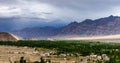 Rural landscape with strange mountain in Summer View from Thikse Monastery