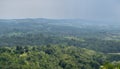 Rural landscape in summer with multiple weather conditions Royalty Free Stock Photo