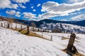 rural landscape on a sunny day in winter