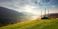 rural landscape at sunrise Royalty Free Stock Photo