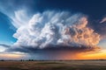 Cumulonimbus clouds at sunset