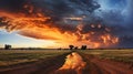 Cumulonimbus clouds at sunset