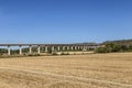 Rural landscape with toll highway and bridge in the Provence, Fr Royalty Free Stock Photo