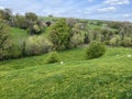 Rural landscape, with fields and hills near, Carr Head Lane, Cowling, Yorkshire, UK