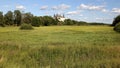 Rural landscape with the white Ekenas castle on a cloudy day, Sweden Royalty Free Stock Photo