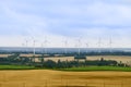 Rural landscape with wind turbines