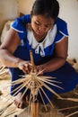 Rural life and working of burmese people for handmade production