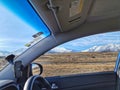 Rural Lilybank Road around Lake Tekapo in winter, South Island, New Zealand Royalty Free Stock Photo