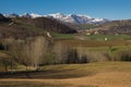 Rural Marche landscape with trees in winter Royalty Free Stock Photo