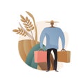 Rural migration abstract concept vector illustration.