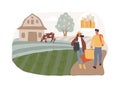 Rural migration isolated concept vector illustration.