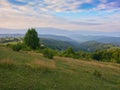 rural mountain scenery in evening light Royalty Free Stock Photo