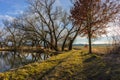 Rural path by the small lake.