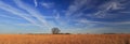 Rural peaceful scenery with deep blue sky Royalty Free Stock Photo