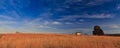 Rural peaceful scenery with deep blue sky