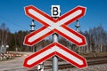 Rural railroad crossing sign