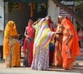 Rajasthani women wearing colourful Indian sarees