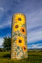 Rural Ranch Sunflower Farm Silo Royalty Free Stock Photo