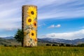 Rural Ranch Sunflower Farm Silo Royalty Free Stock Photo