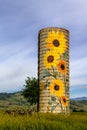 Rural Ranch Sunflower Farm Silo Royalty Free Stock Photo