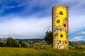 Rural Ranch Sunflower Farm Silo Royalty Free Stock Photo