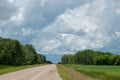 Rural Range Road and Farm Land, Saskatchewan, Canada.