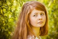 Rural red-haired gir Royalty Free Stock Photo
