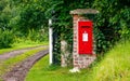 Rural red post box Royalty Free Stock Photo