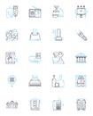 Rural residence linear icons set. Countryside, Farmland, Serenity, Nature, Tranquility, Rustic, Secluded line vector and