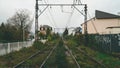 Rural Rhythms: Railway Tracks in the Heart of the Countryside Royalty Free Stock Photo