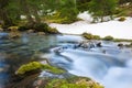 Rural river with motion of flowing water