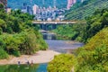 Rural river scenery in Shenkeng district Royalty Free Stock Photo