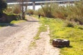 Rural road, agricultural tourism. Road surrounding crop fields