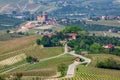 Rural road on the hills in Piedmont, Italy.