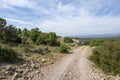 Rural road between mountains of the Sierra de Gudar, Valbona