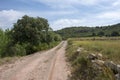 Rural road between mountains of the Sierra de Gudar, Valbona