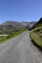 Cattle grid on a rural road in the Nant Ffrancon Valley part of the Snowdonia National Park, North Wales. Royalty Free Stock Photo