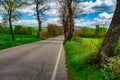 Country road through a field, Tuscany Royalty Free Stock Photo