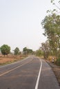 Rural road through the Utah countryside,Thailand. Royalty Free Stock Photo