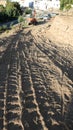 Rural road works site in Southern Andalusia Royalty Free Stock Photo