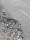 The rural roads deteriorate. Royalty Free Stock Photo