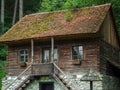 Rural Romanian single family house in wood and stone Royalty Free Stock Photo