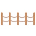 Rural painted wooden fences, pickets vector. Brown silhouettes fence for garden illustration Royalty Free Stock Photo